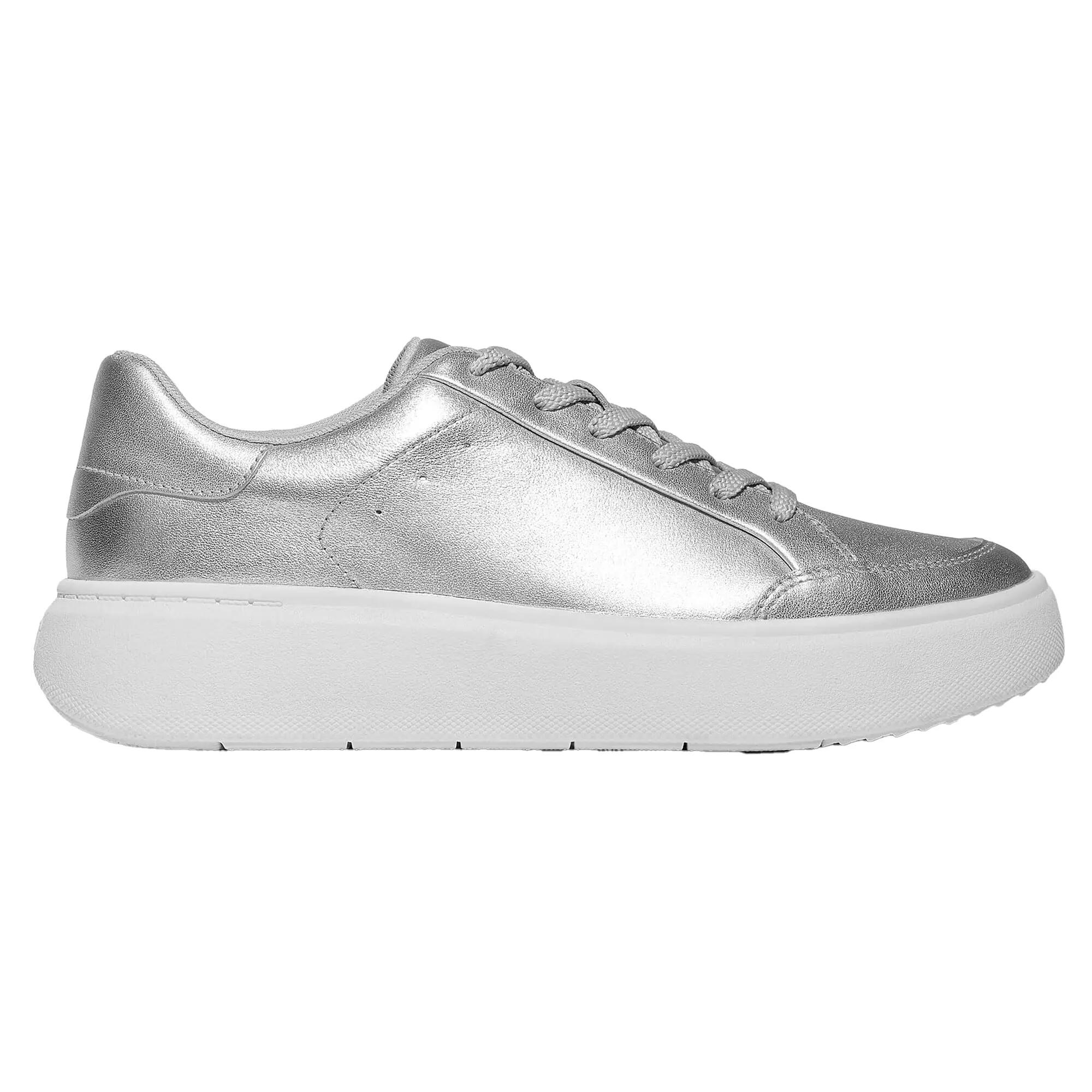 RTG metallic leren sportschoenen voor dames (Zilver) 2/4