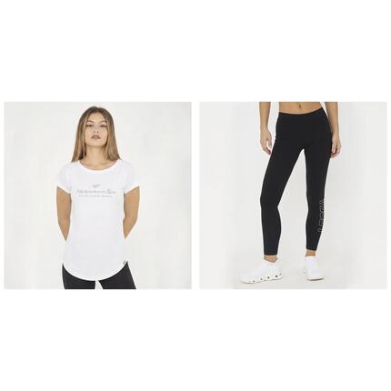 Ensemble t-shirt et legging femme Cillene + Levery Blanc / Noir