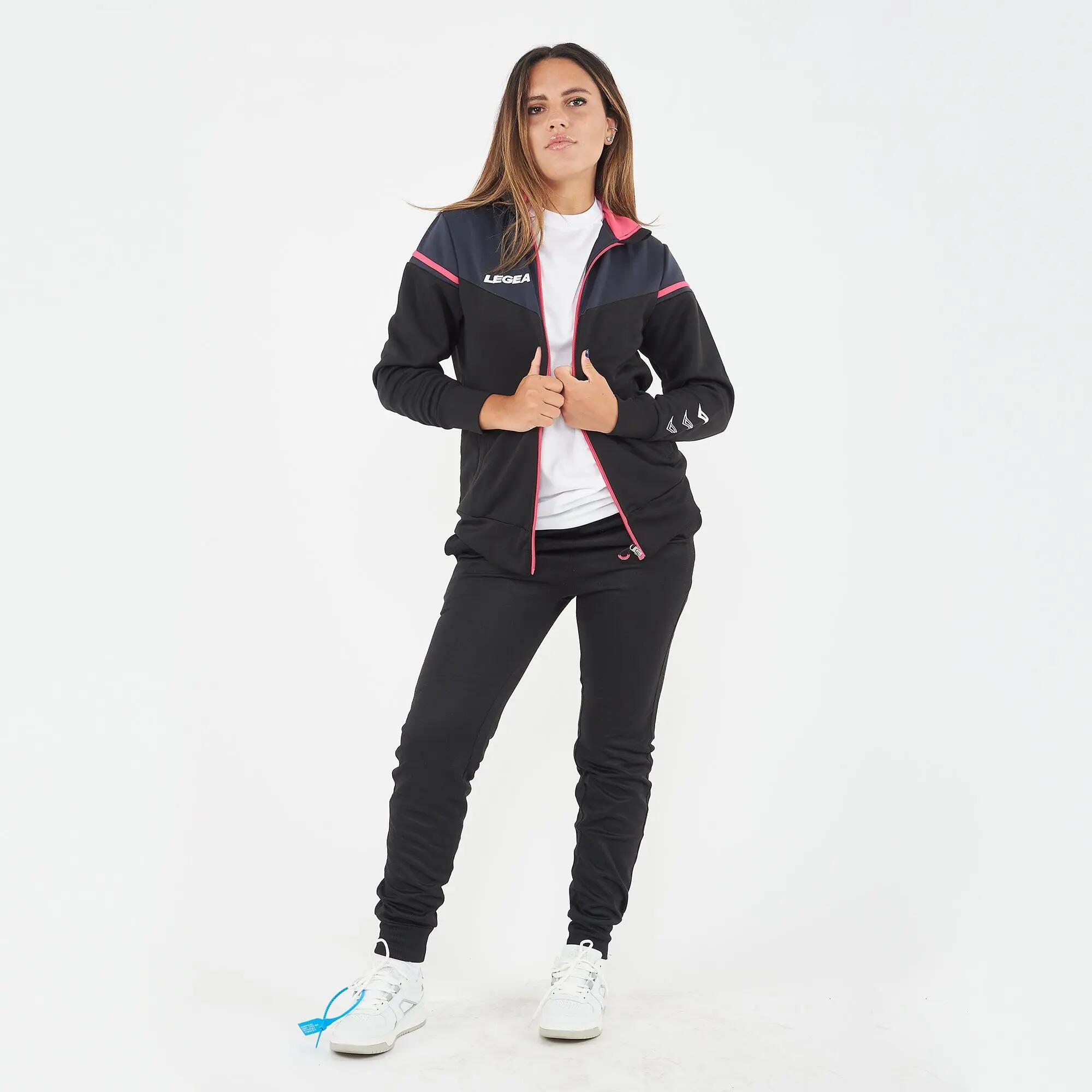 Tuta sportiva unisex Sender Oversize + Fiondo Nero / Fucsia 6/8