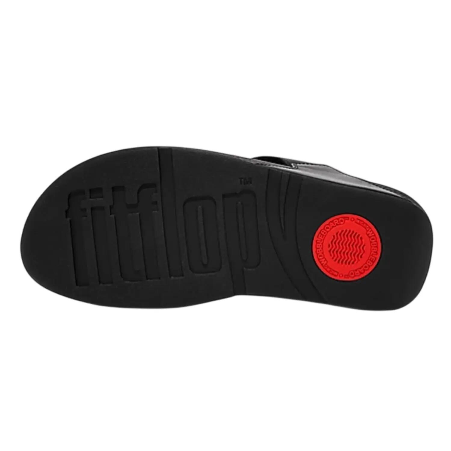 Leren teenslippers voor dames (Zwart) 3/4