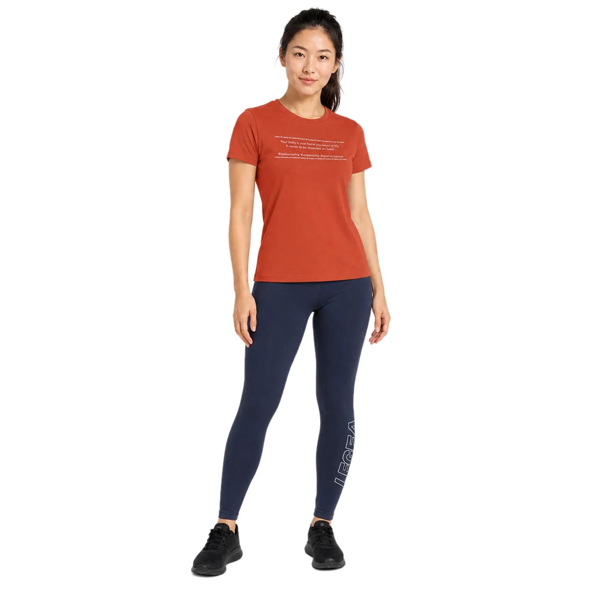 Completo t-shirt e leggings donna Ganimede + Levery Corallo / Blu 1/8