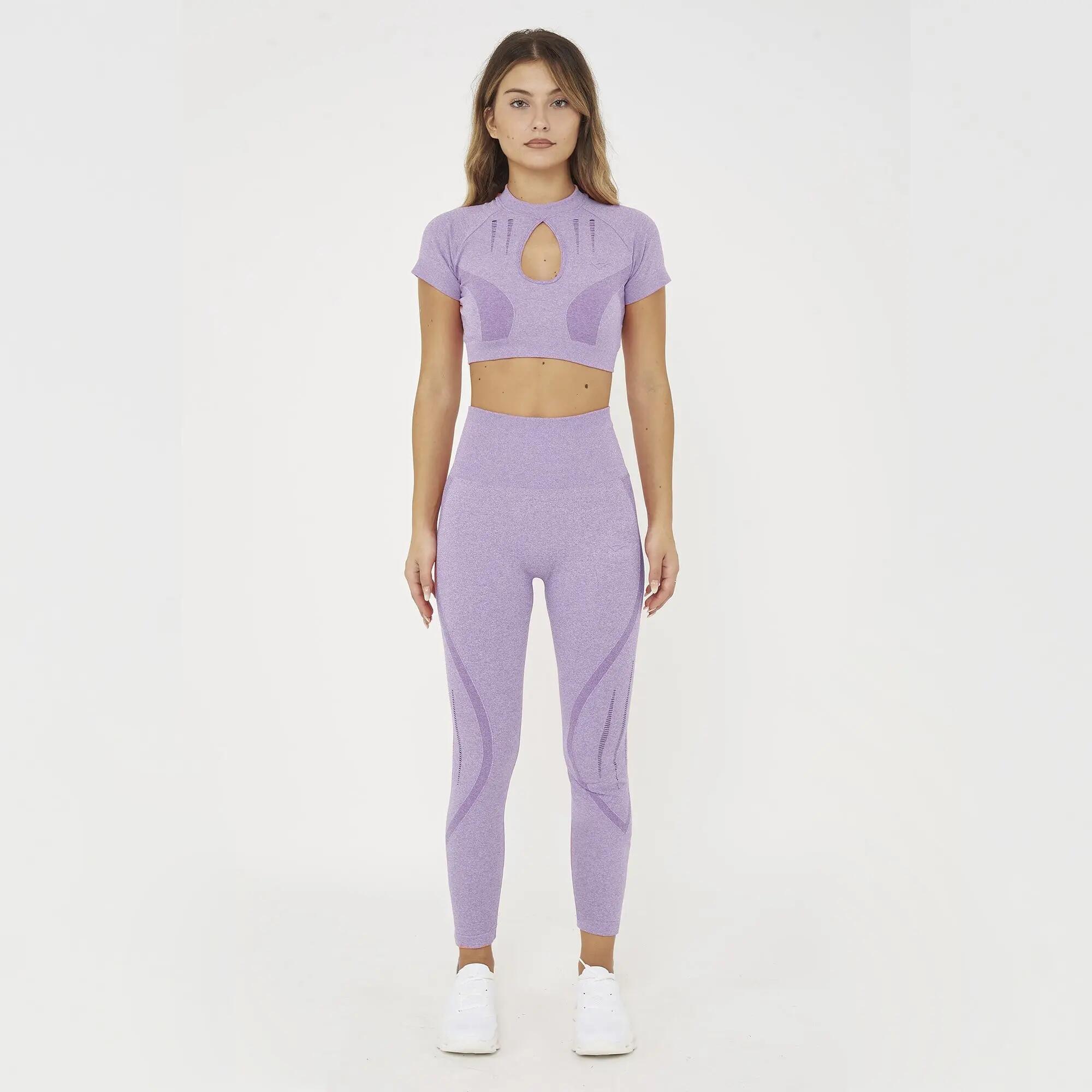 Set t-shirt en legging dames Lexi + Levery Lila / Marineblauw 6/8