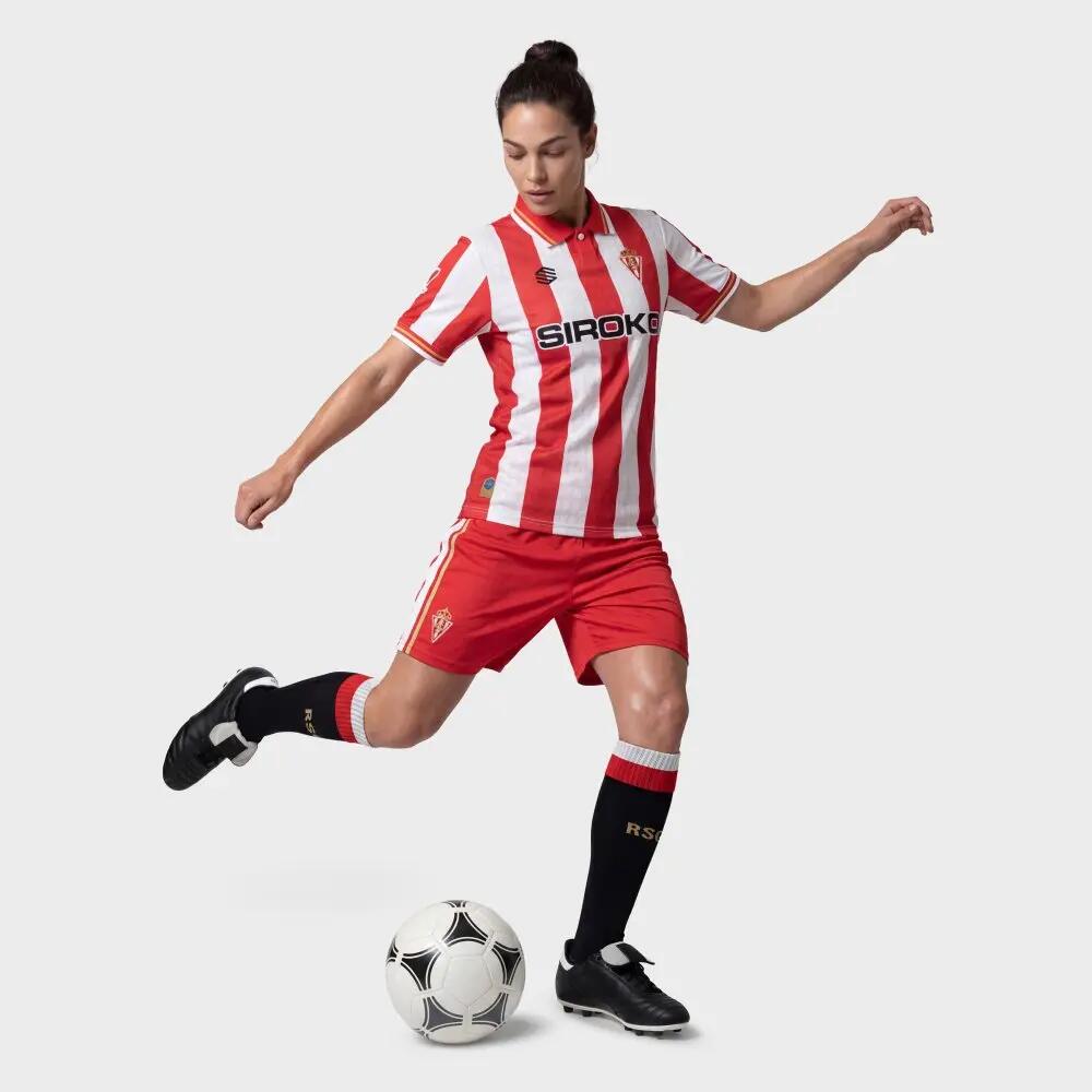Női hivatalos real sporting de gijón hazai mez RSG Home Tee Player W Piros 6/8