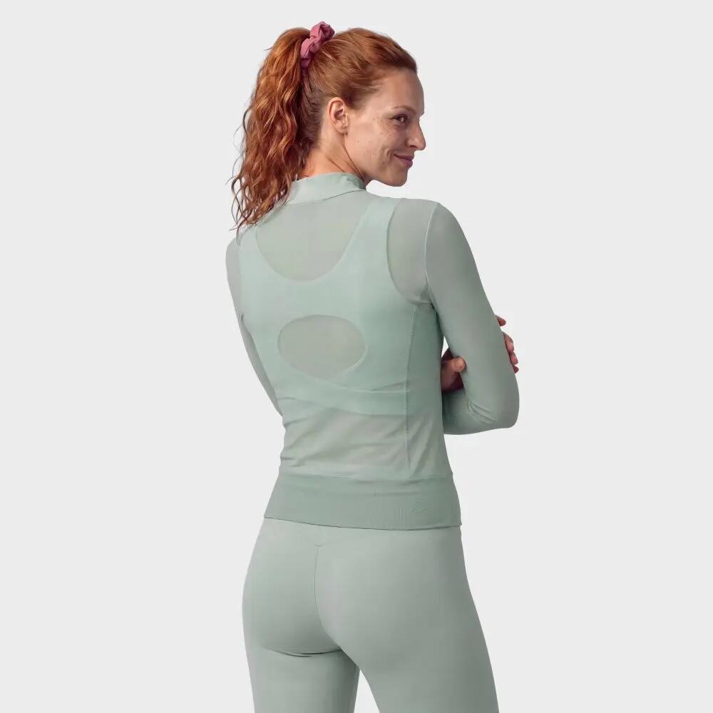 Camiseta manga larga semitransparente mujer Soho Mesh-W Green Verde 6/7