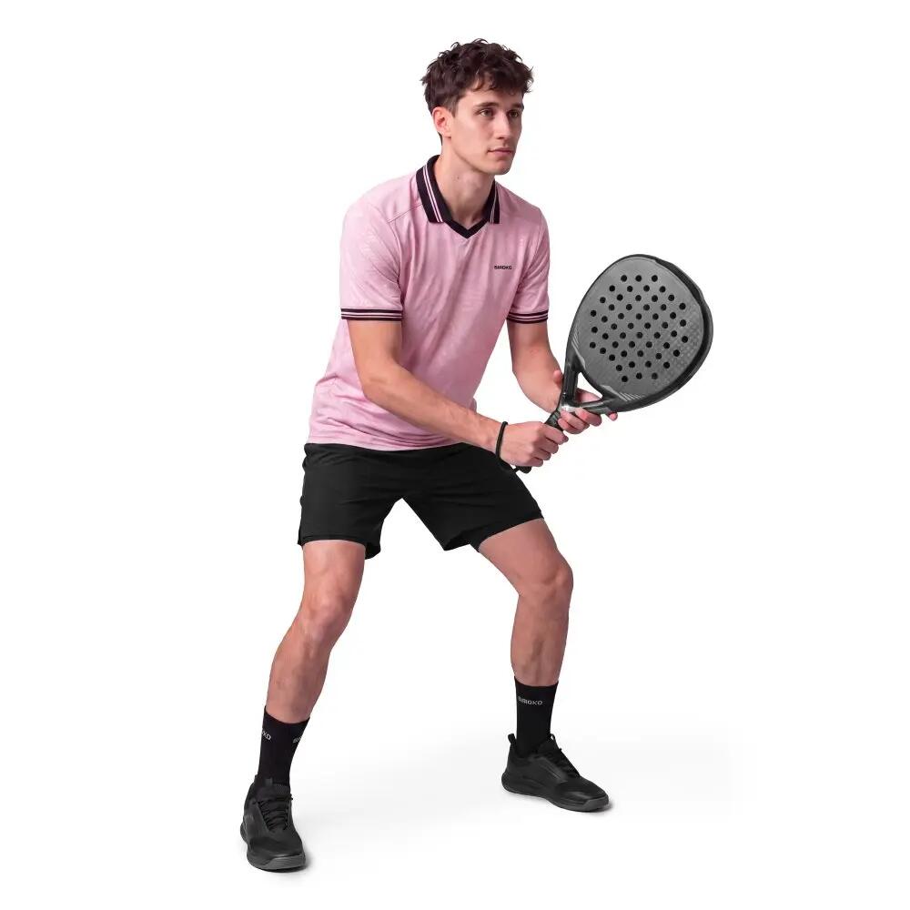 Polo de padel manches courtes homme Acapulco Pink Rose 3/8