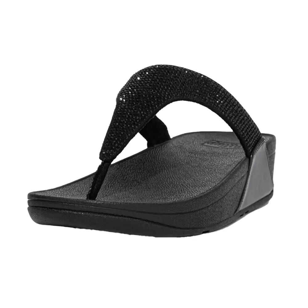 Lulusandalen met teenslippers voor dames (Allemaal zwart) 5/5