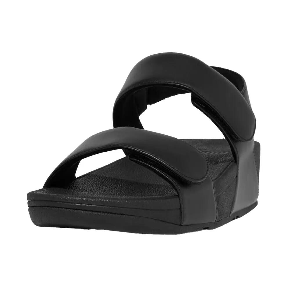 Lulusandalen met leren achterband voor dames (Allemaal zwart) 5/5