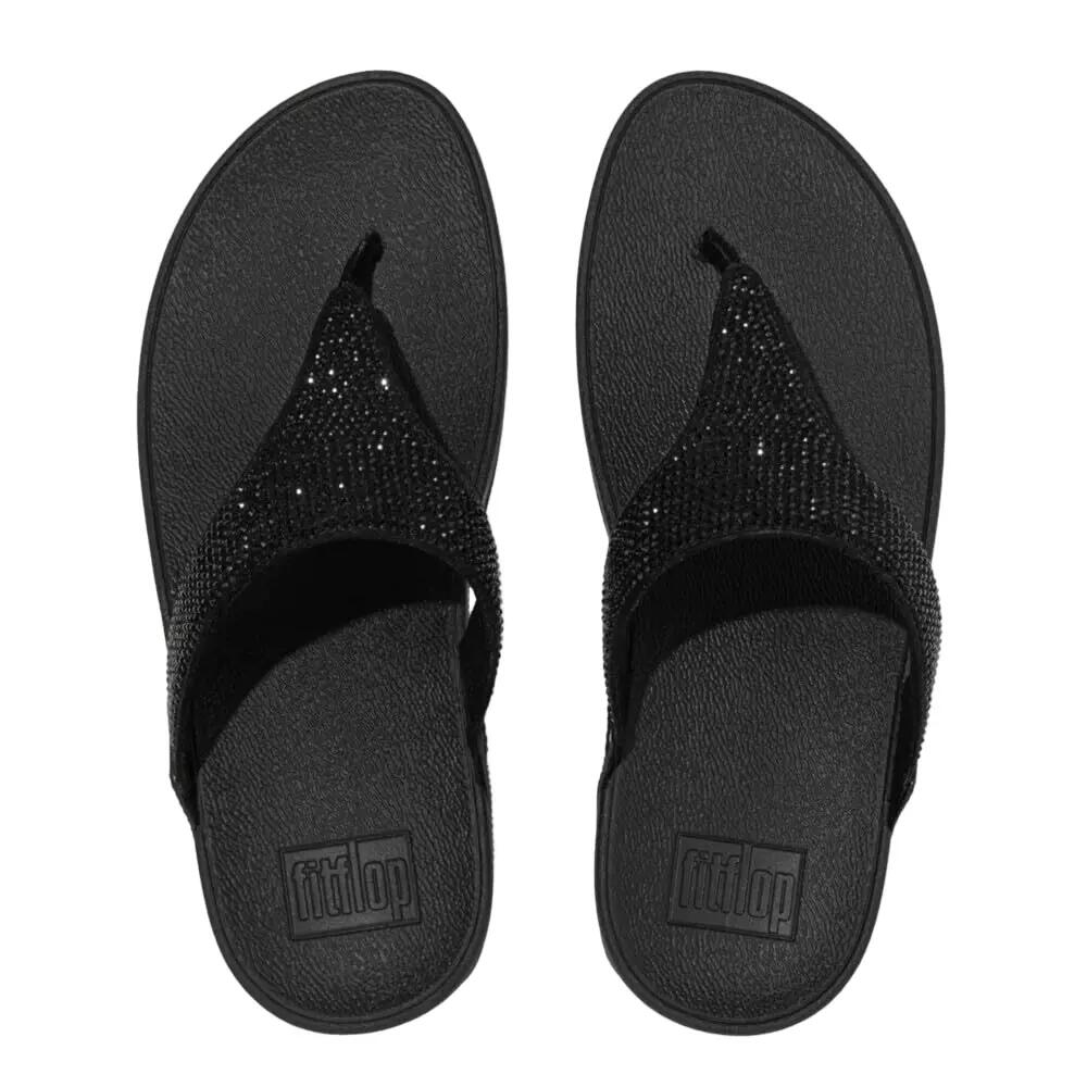 Lulusandalen met teenslippers voor dames (Allemaal zwart) 3/5
