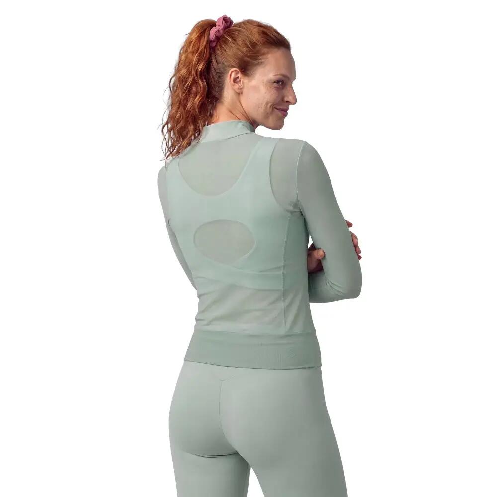 Camiseta manga larga semitransparente mujer Soho Mesh-W Green Verde 2/7