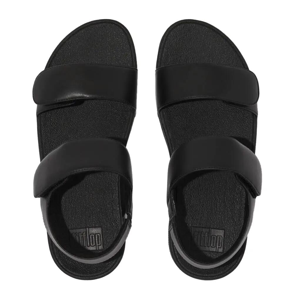 Lulusandalen met leren achterband voor dames (Allemaal zwart) 3/5