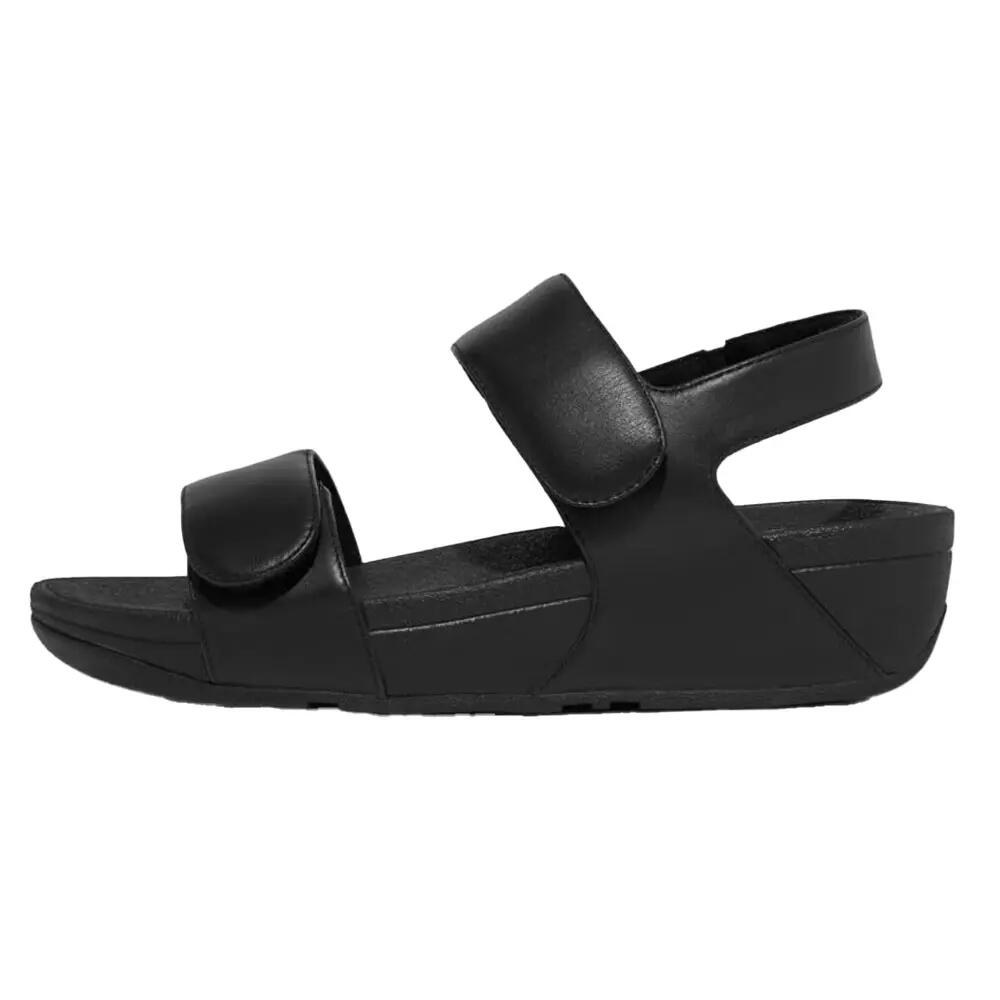 Lulusandalen met leren achterband voor dames (Allemaal zwart) 2/5