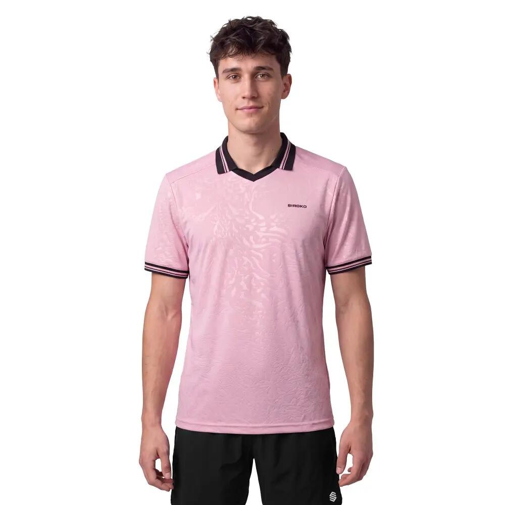 Мъже Падел Мъжка поло блуза с къс ръкав за падел Acapulco Pink Розов