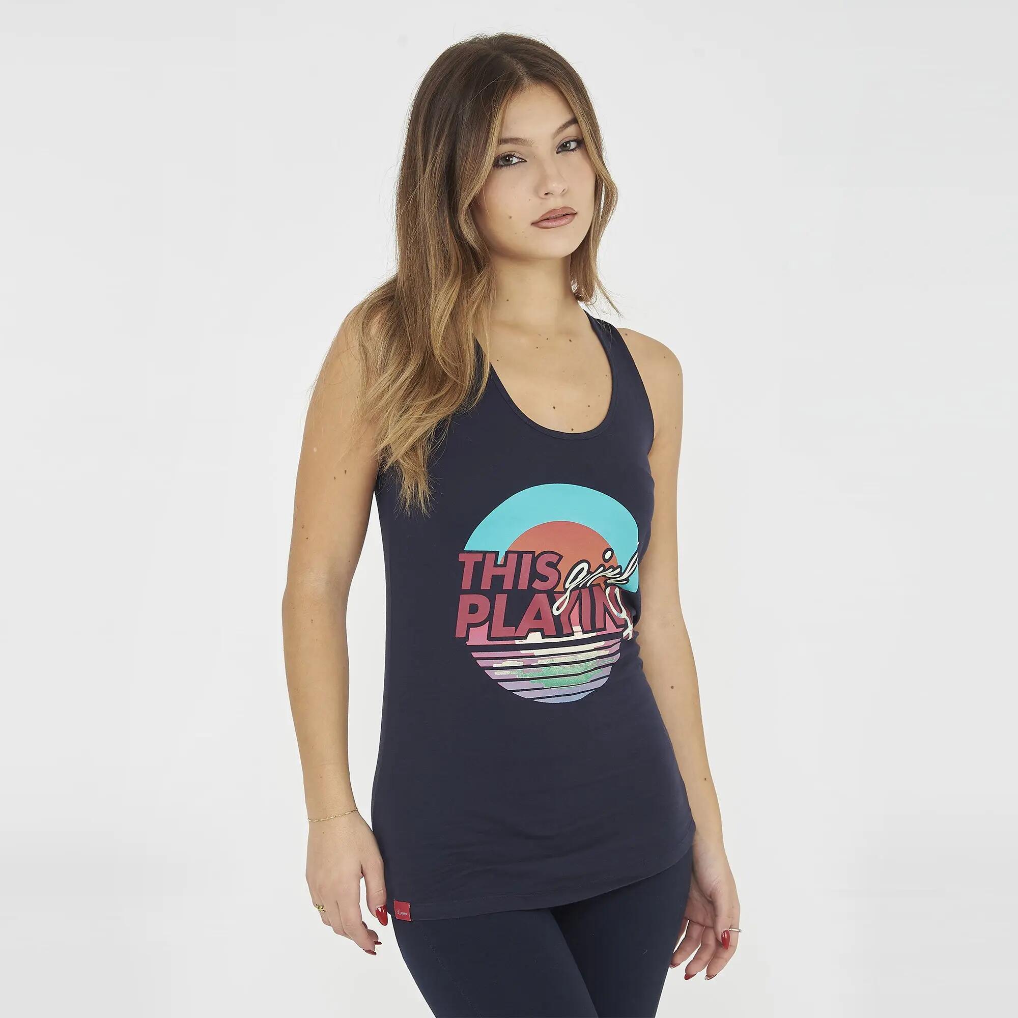 Set tanktop en legging dames Fepla + Mavery Marineblauw 2/8