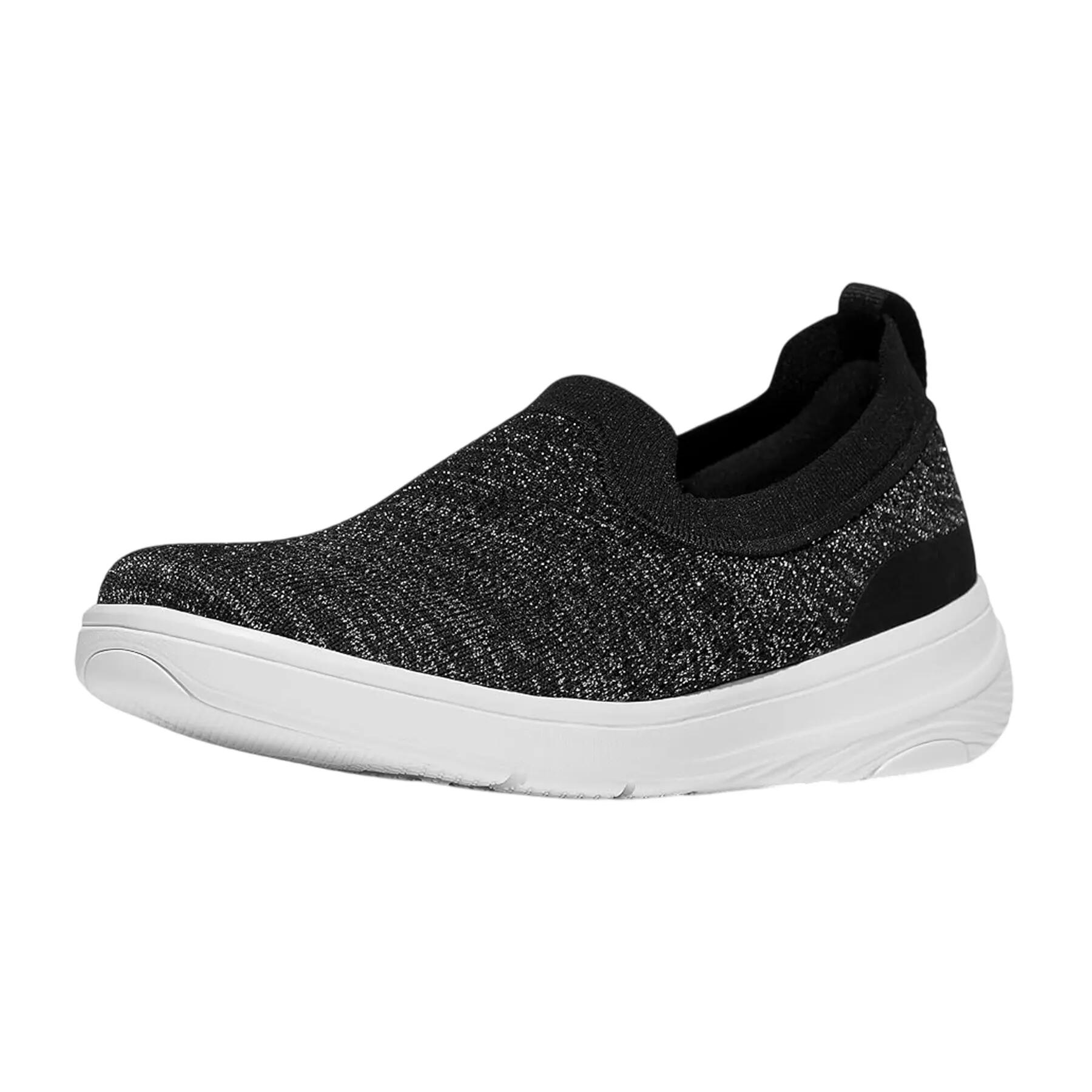 SuperQ gebreide sportschoenen voor dames (Zwart/Zilver) 5/5