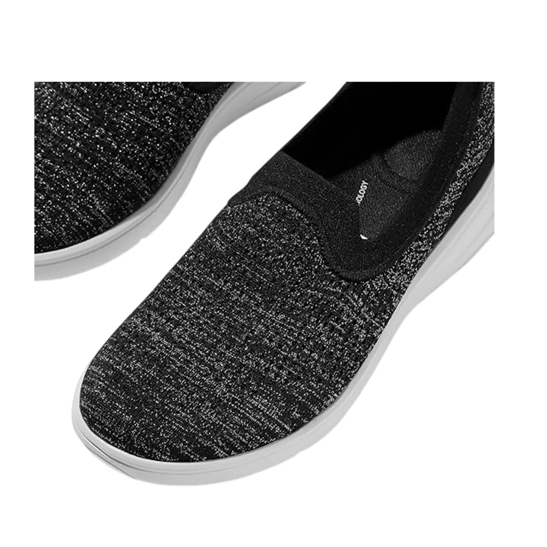 SuperQ gebreide sportschoenen voor dames (Zwart/Zilver) 4/5