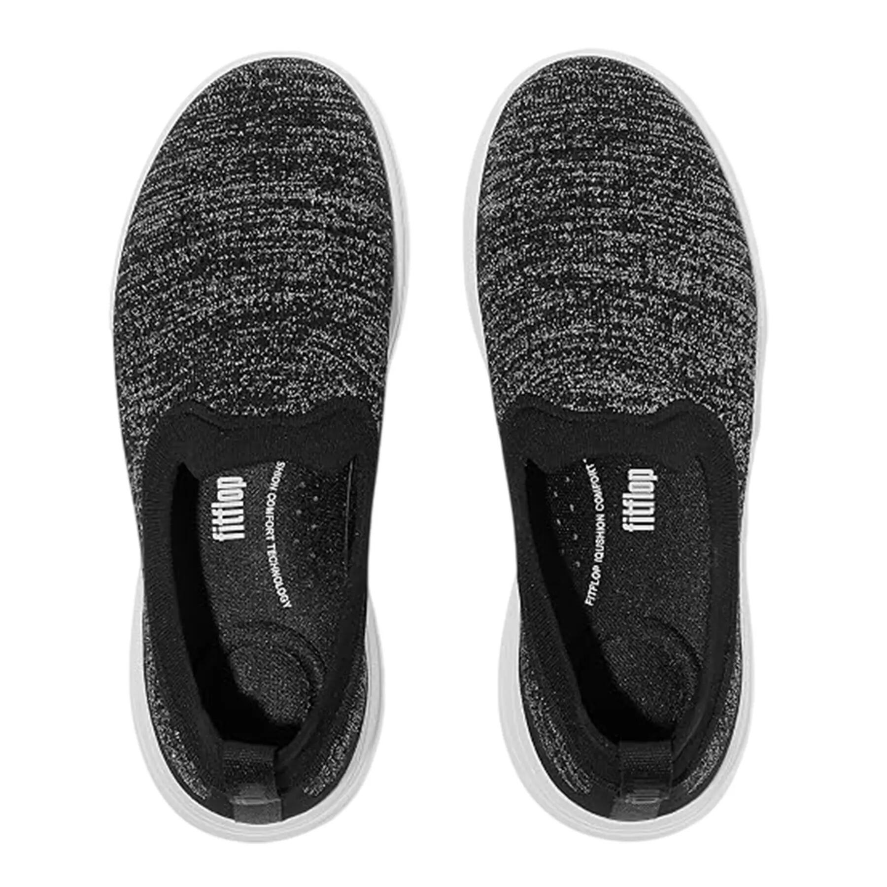 SuperQ gebreide sportschoenen voor dames (Zwart/Zilver) 3/5