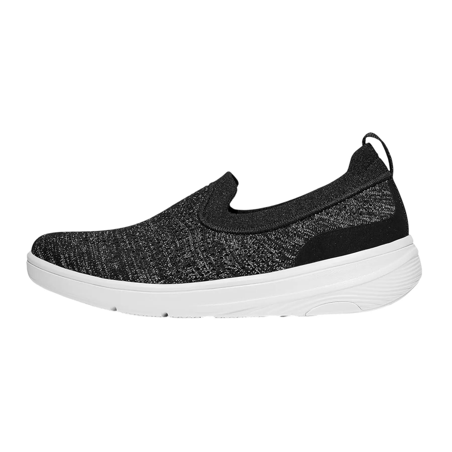 SuperQ gebreide sportschoenen voor dames (Zwart/Zilver) 2/5