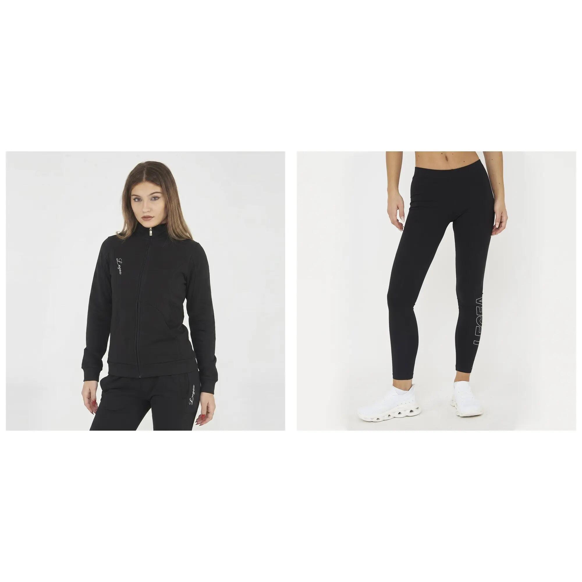 Completo felpa e leggings donna Karida + Levery Nero 1/8