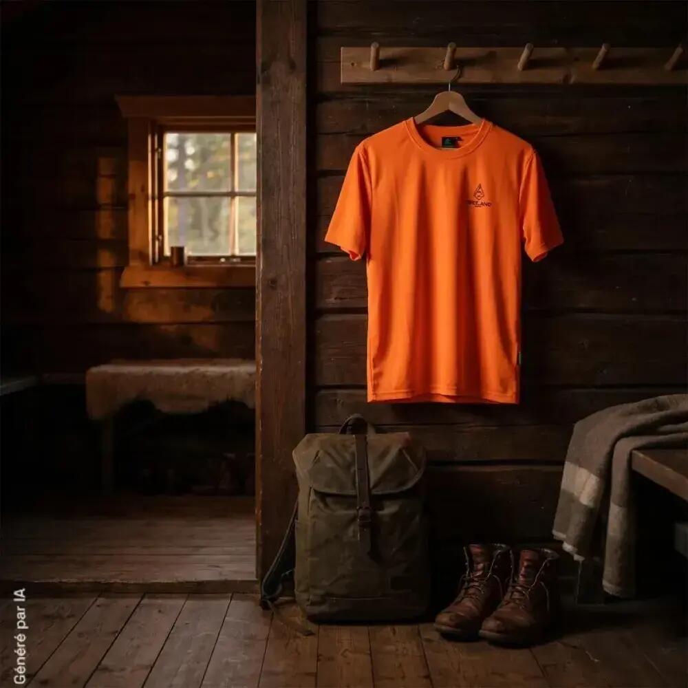 T-shirt Treeland Orange Respirant en Polyester 4/5