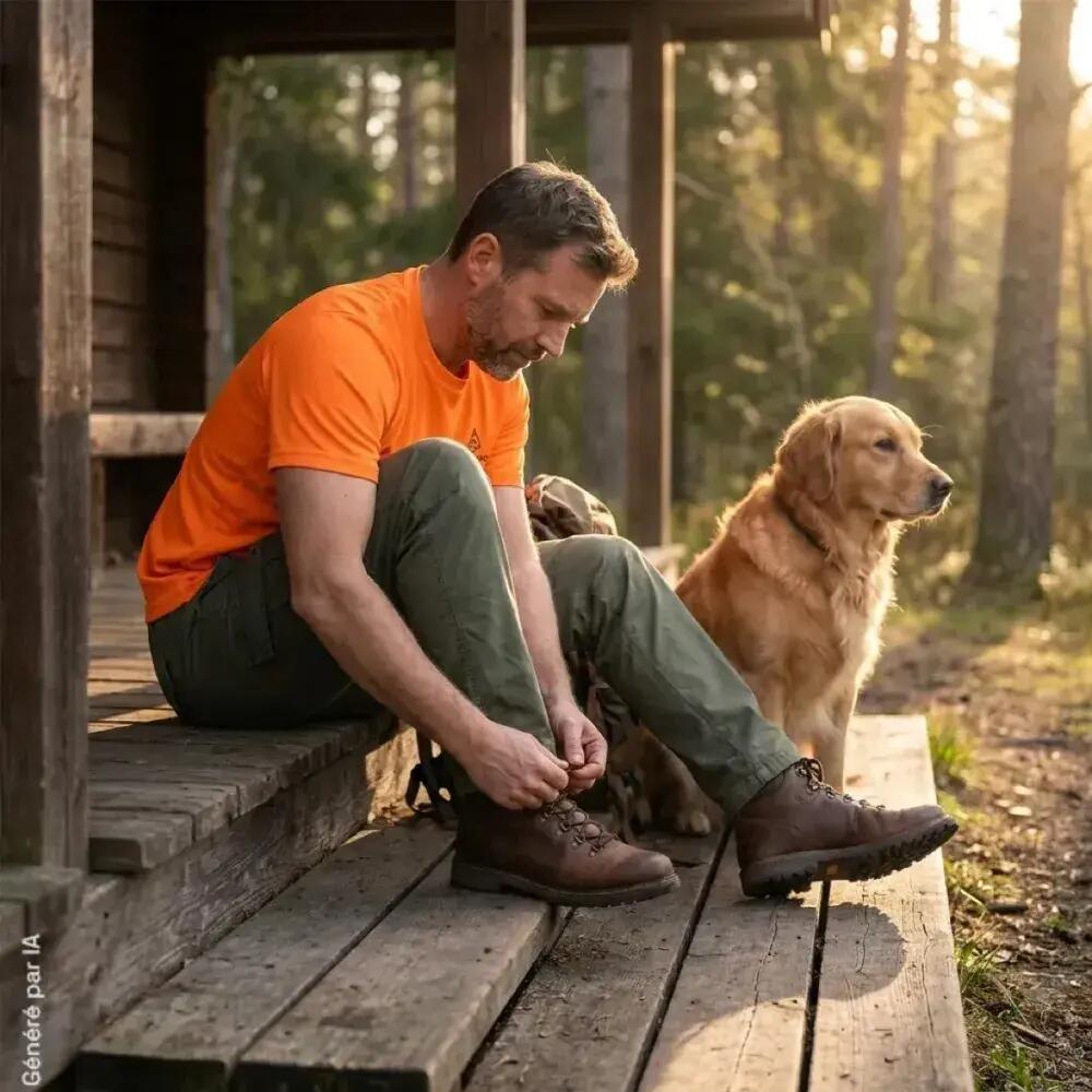 T-shirt Treeland Orange Respirant en Polyester 3/5