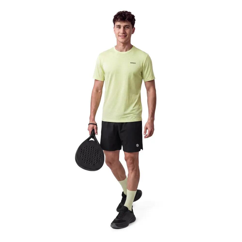 Men Padel ’s short-sleeve technical t-shirt Round Lime Lime 3/8