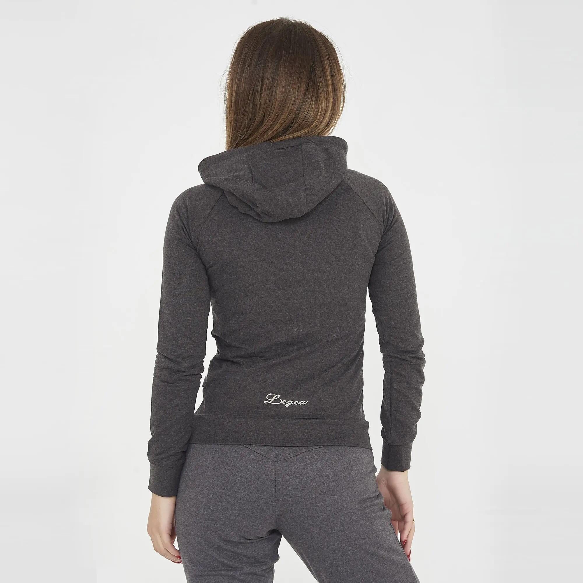 Completo felpa e leggings donna Dair + Levery Grigio melange scuro / Blu 4/8