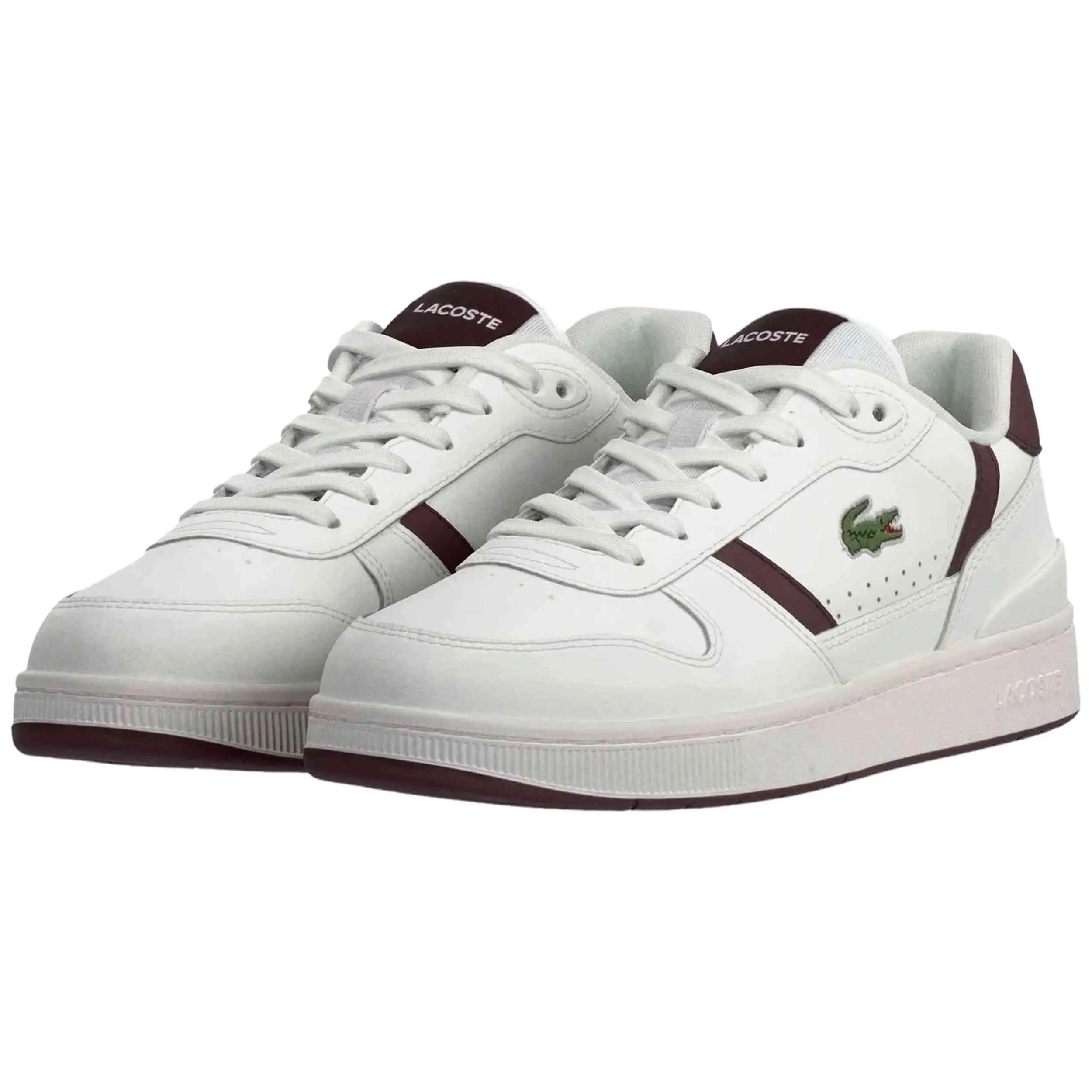 Zapatillas Lacoste modelo T-Clip Set "WHT/BURG" para hombre 3/4