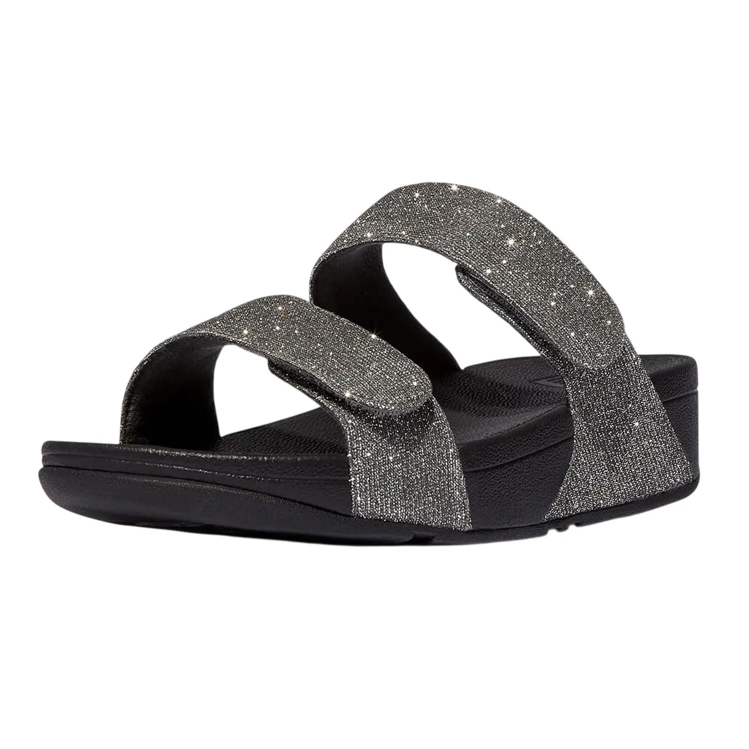 Lulu Shimmerluxslippers van kunstleer voor dames (Tinnen) 4/4