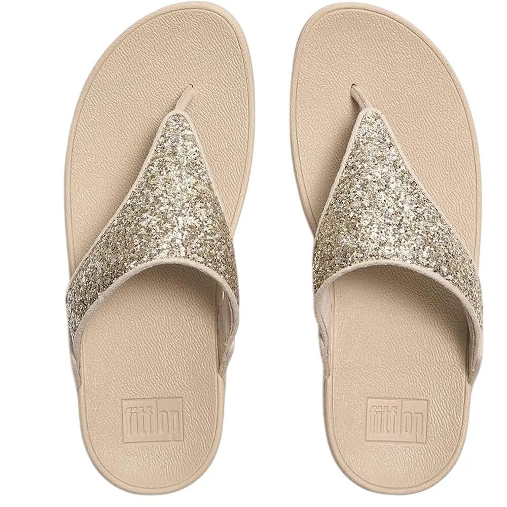 Sandales Motif/style Paillettes Femme (Blanc Cassé / Argenté) 4/6
