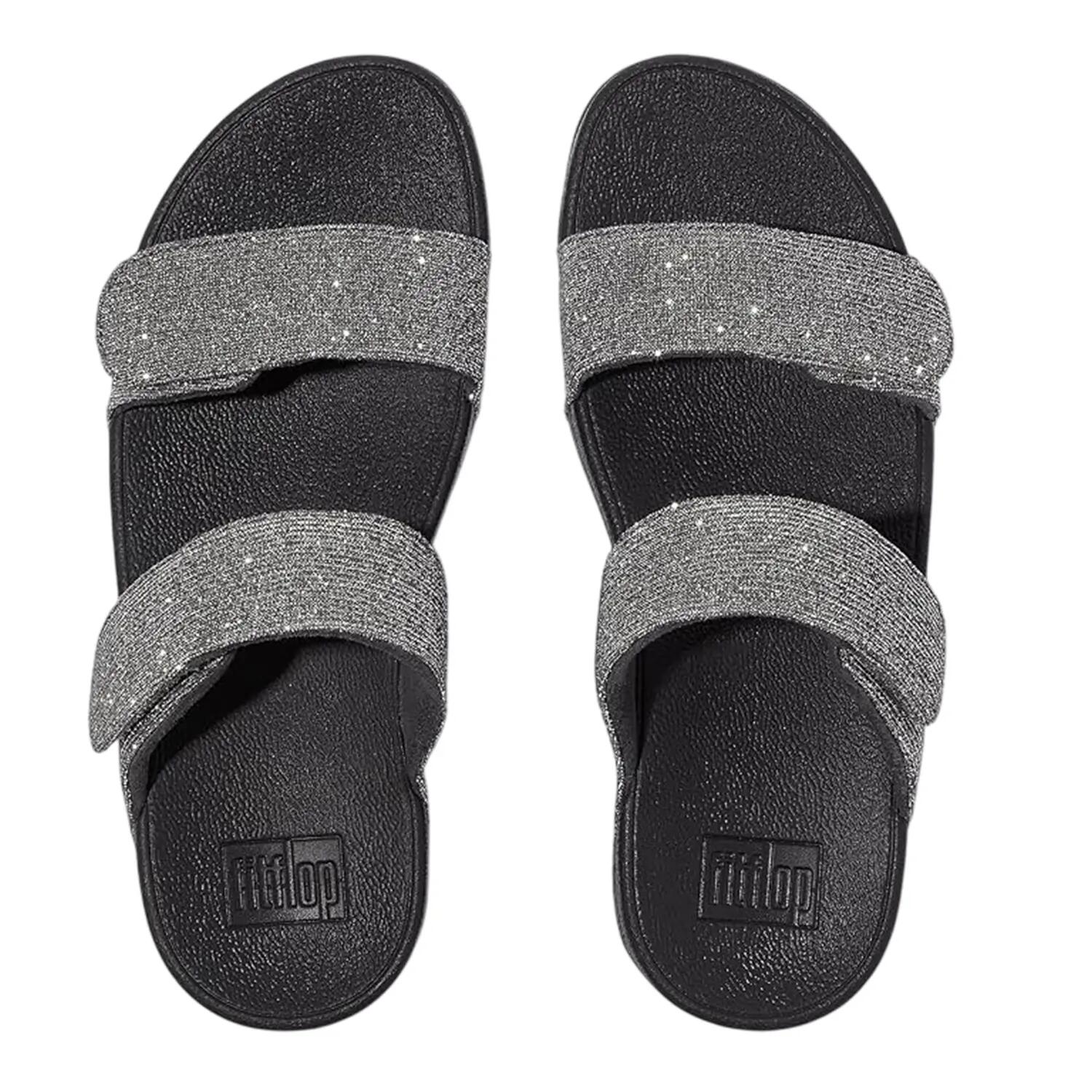 Lulu Shimmerluxslippers van kunstleer voor dames (Tinnen) 2/4