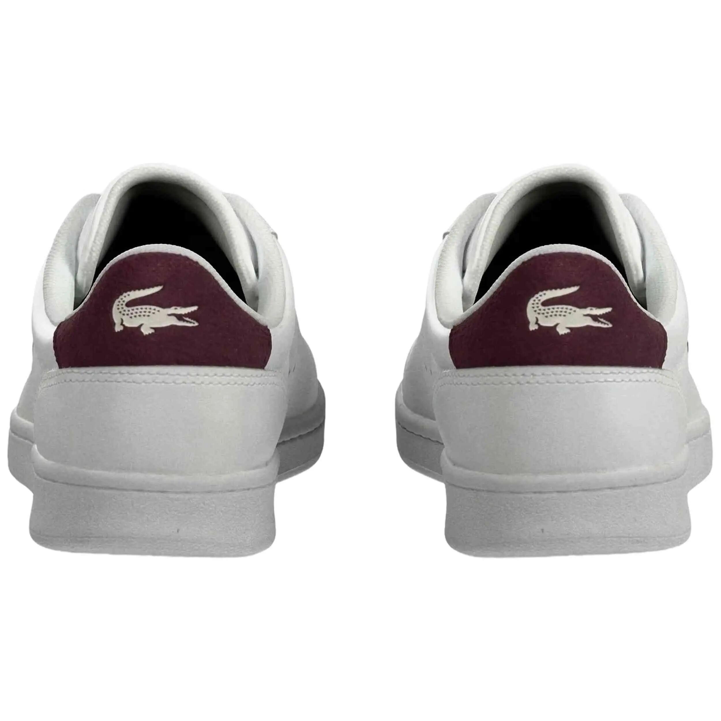 Baskets Lacoste modèle Carnaby Set "WHT/BURG" pour homme 3/4