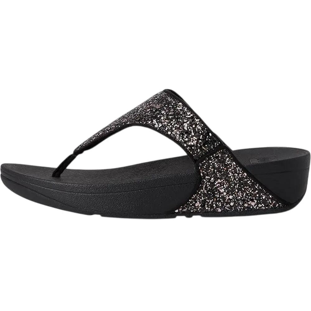 Glittersandalen met teenband voor dames (Zwart) 4/6