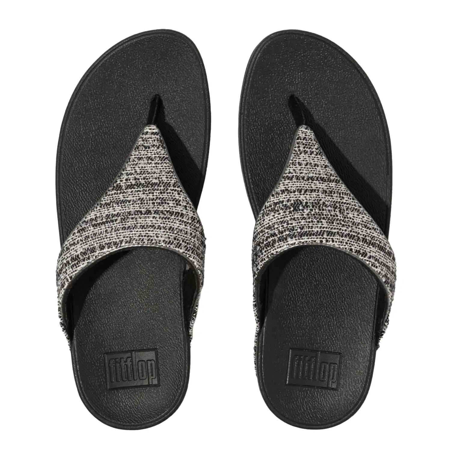 Lulu Shimmerweaveteensandalen voor dames (Zwart) 3/5