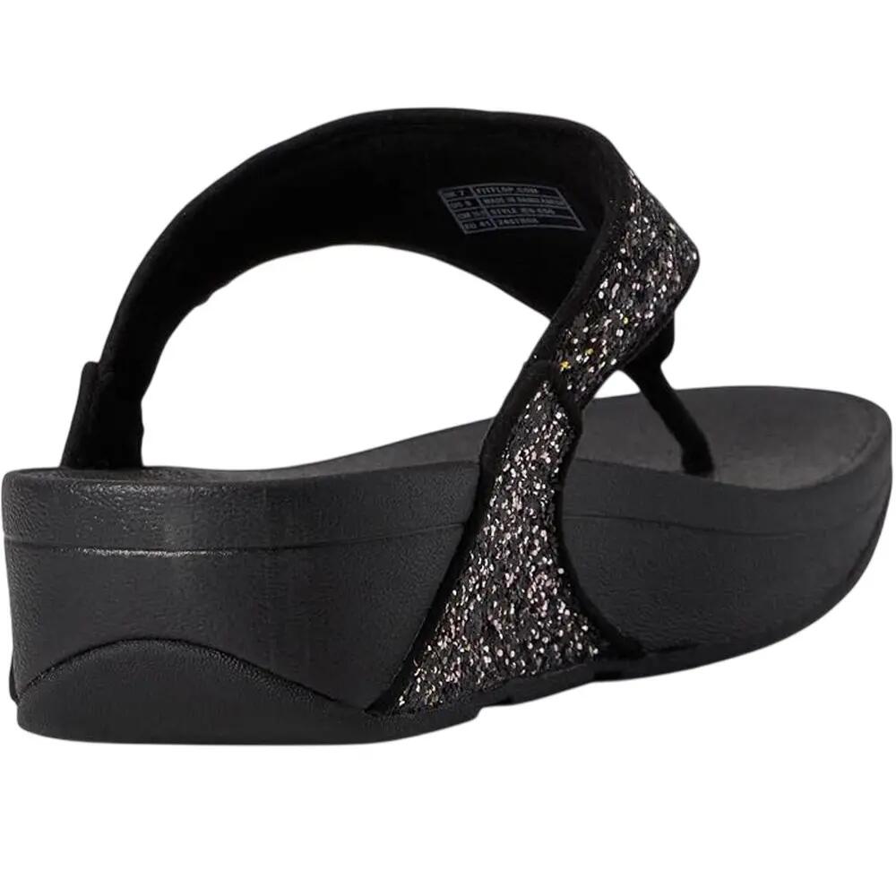 Glittersandalen met teenband voor dames (Zwart) 3/6