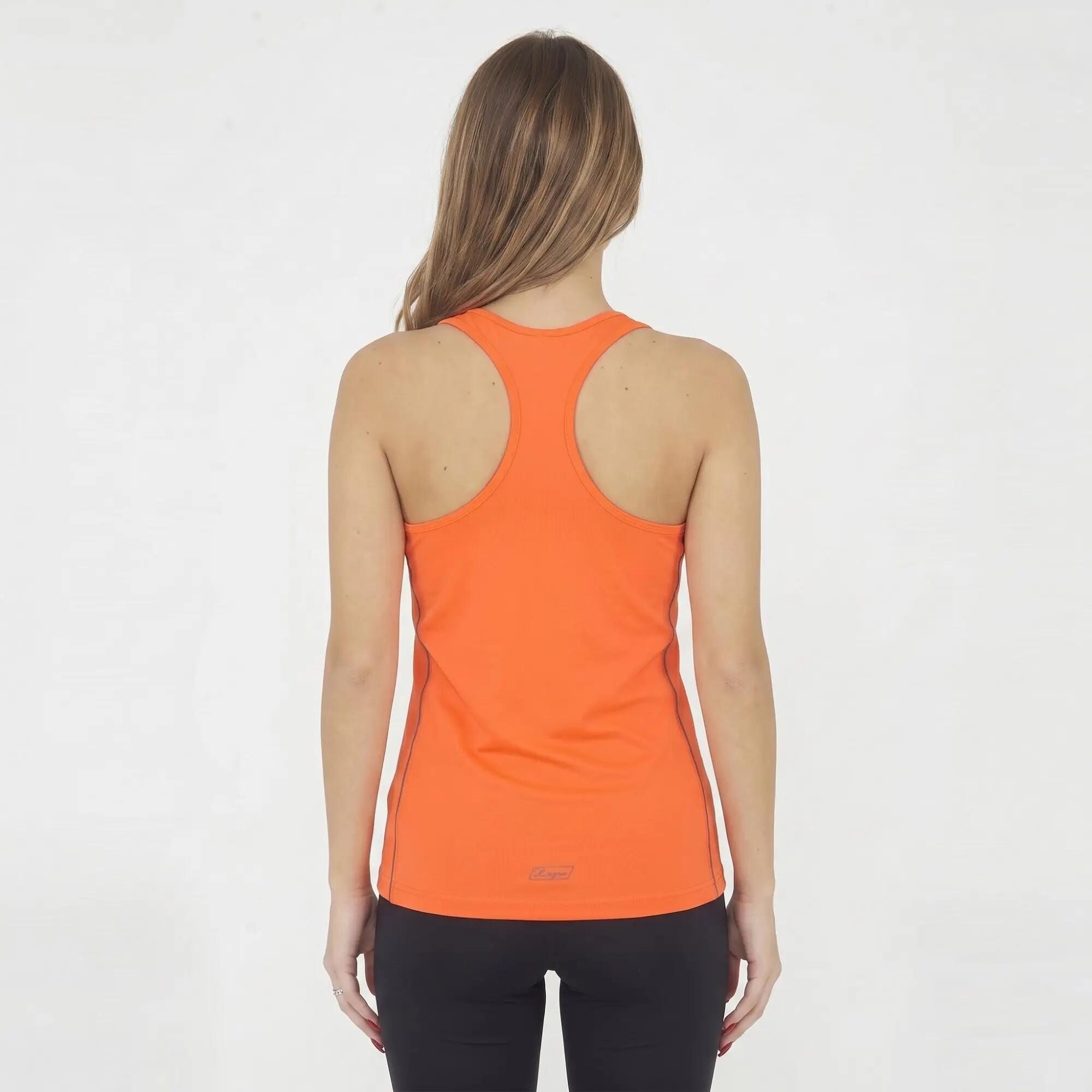 Set tanktop en legging dames Quilk + Levery Fluo oranje / Marineblauw 4/8