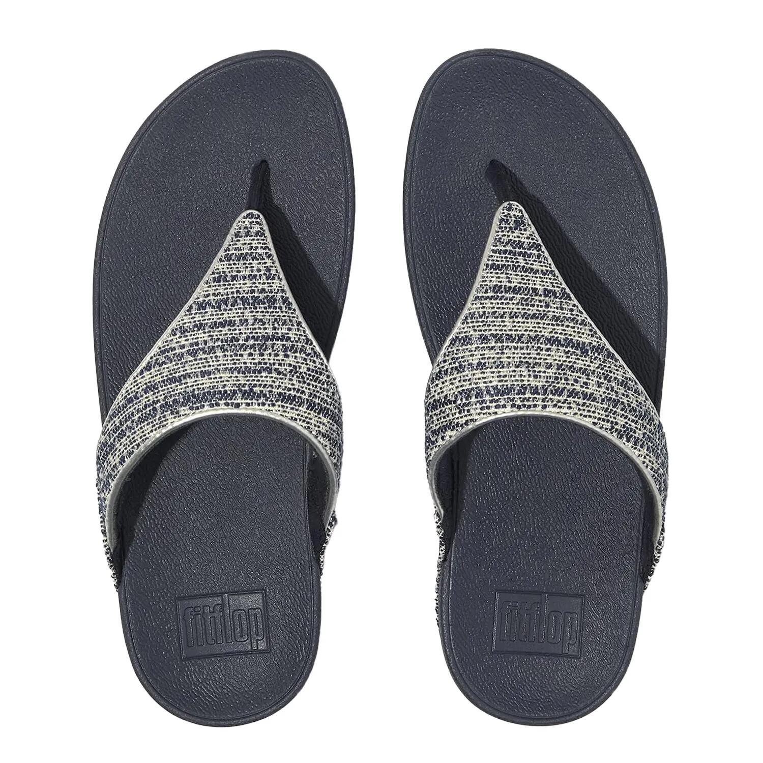 Lulu Shimmerweaveteensandalen voor dames (Middernacht marine) 3/5