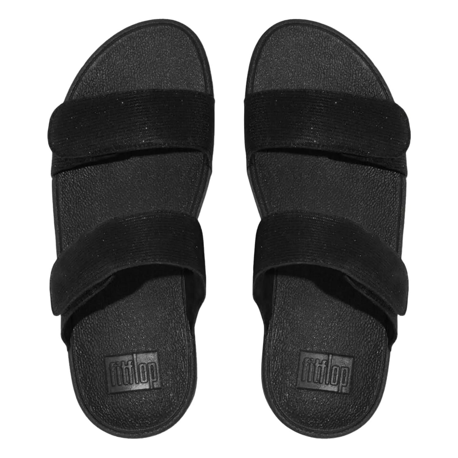 Lulu verstelbare leren slippers voor dames (Allemaal zwart) 3/5