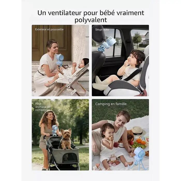 Ventilateur portable STROLLER FAN 3 bleu 5/5