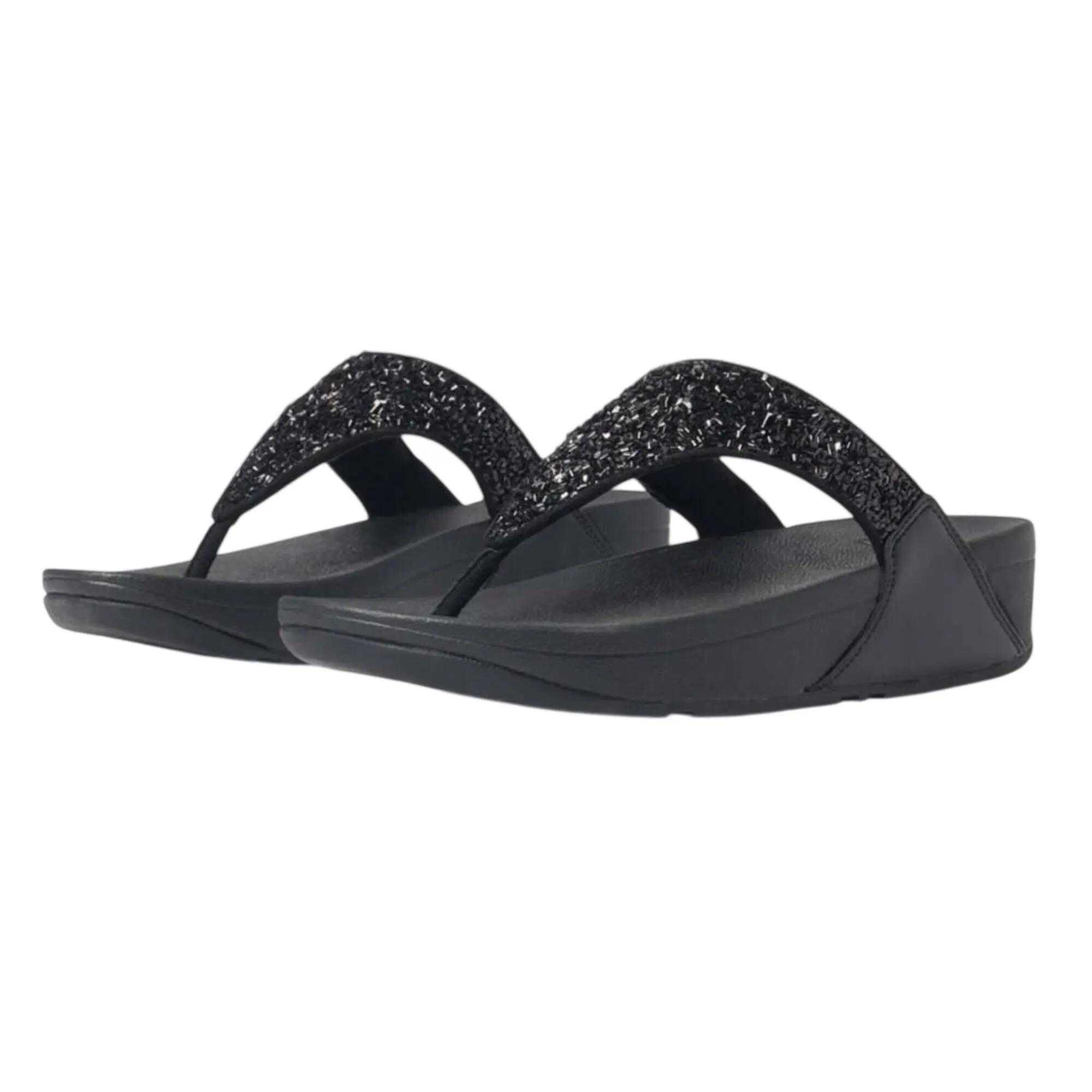Sandales Motif/style Scintillant LULU Femme (Tout Noir) 5/5