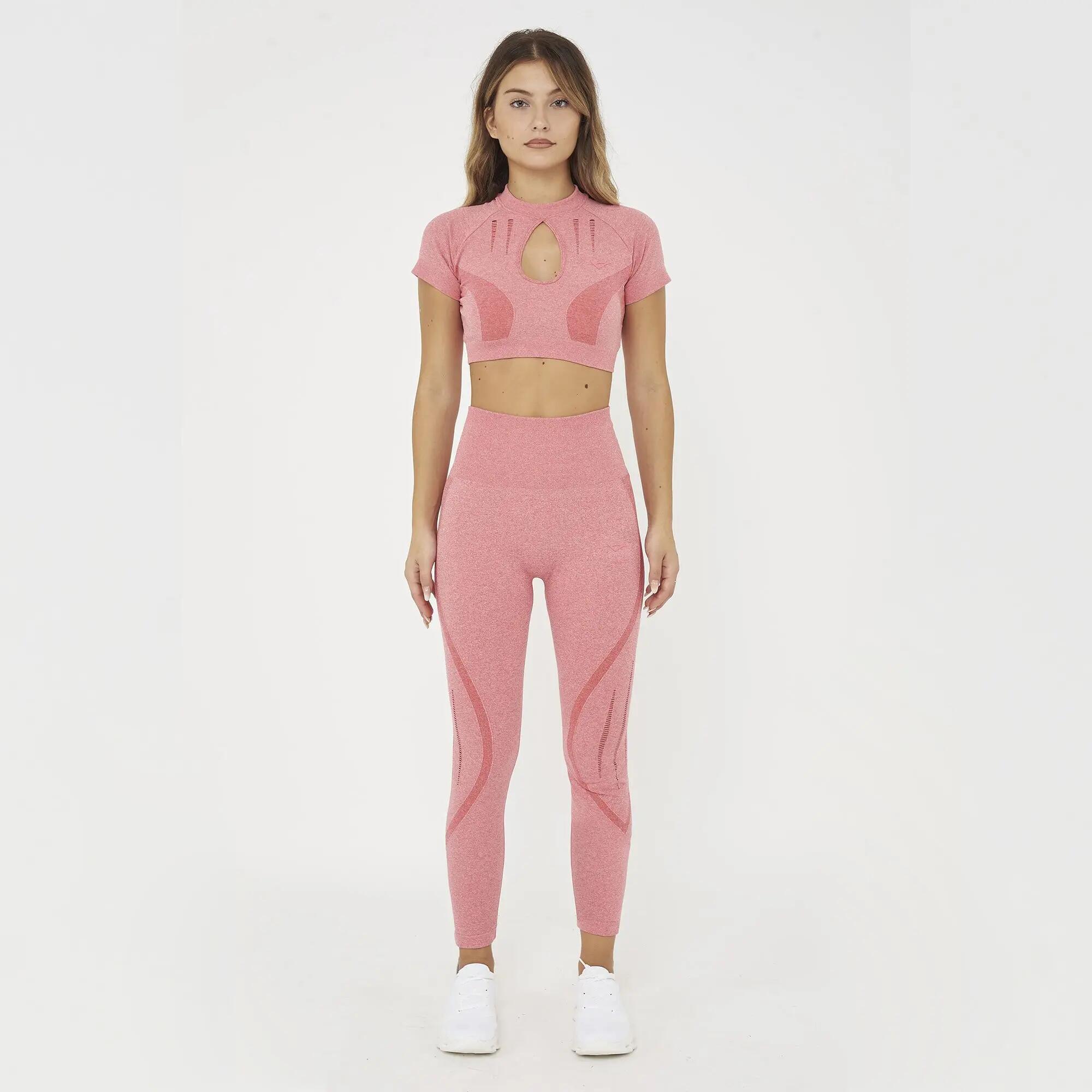 Women's T-shirt and leggings set Rue + Leslie Dark pink 7/8