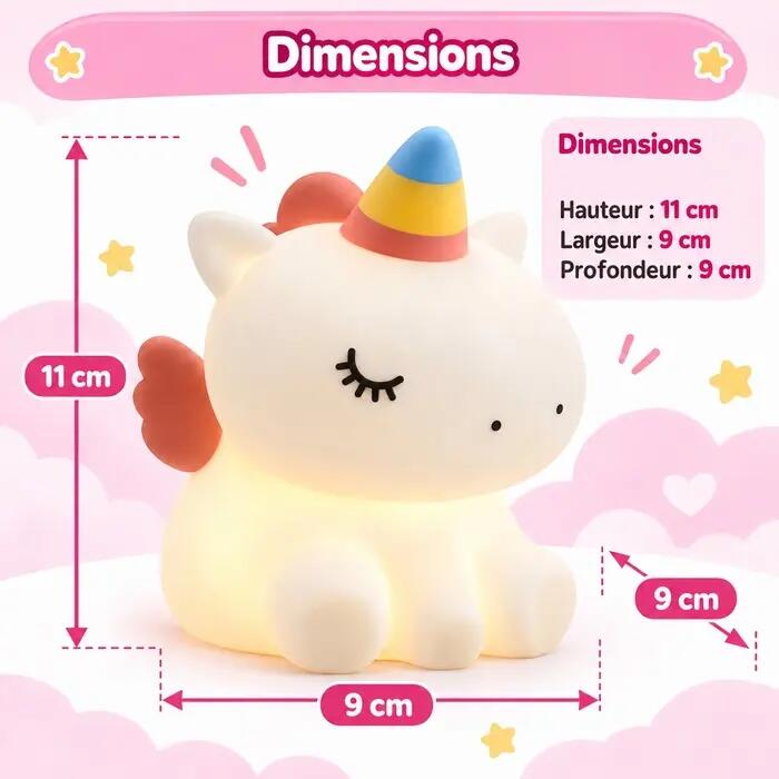 Veilleuse en silicone Licorne 4/6