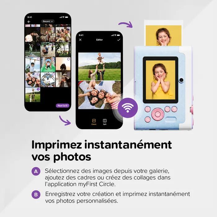 Appareil photo instantané enfant CAMERA INSTA LUX Gris 5/7