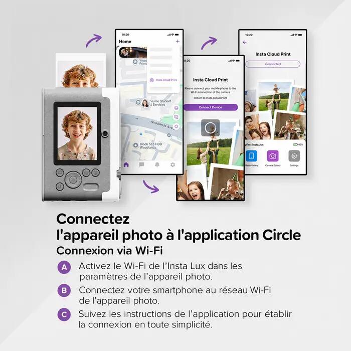 Appareil photo instantané enfant CAMERA INSTA LUX Gris 4/7