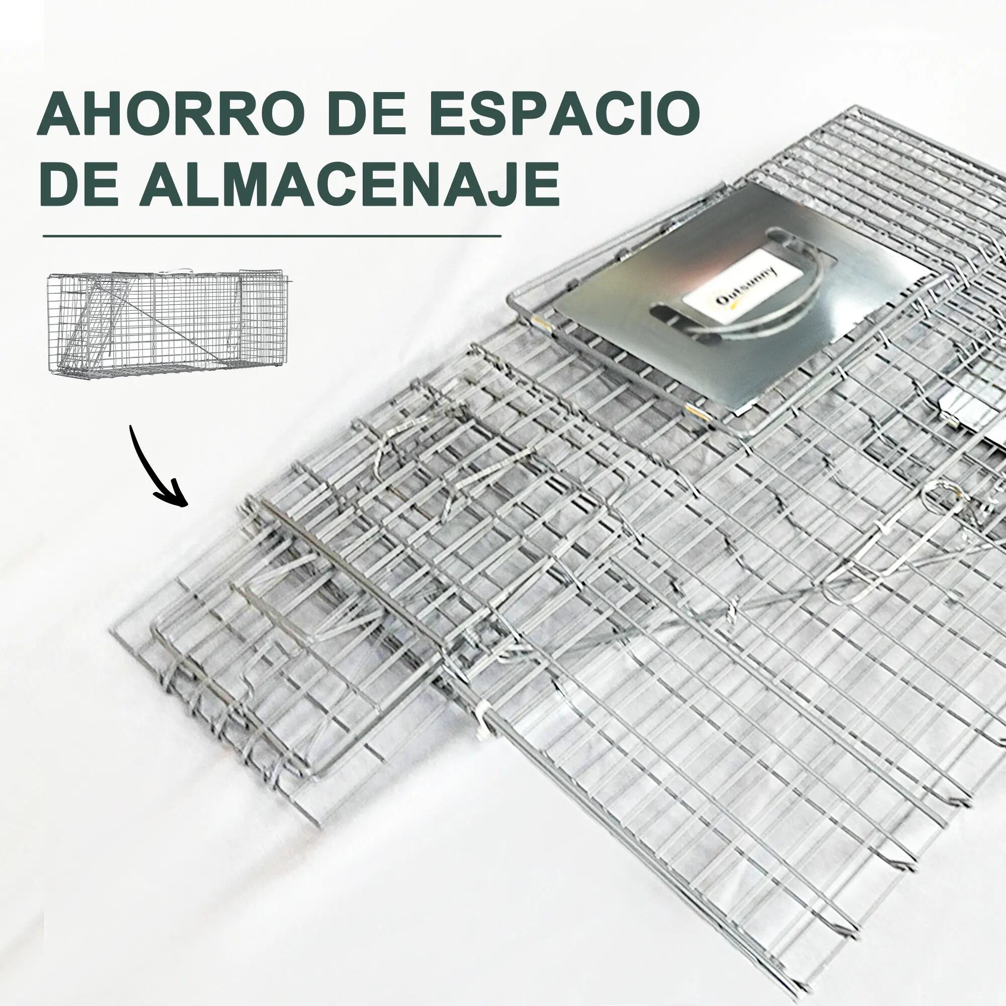 Cage de capture pliable pour animaux vivants, 81 x 26 x 34,5 cm, en fil de fer, 9/9