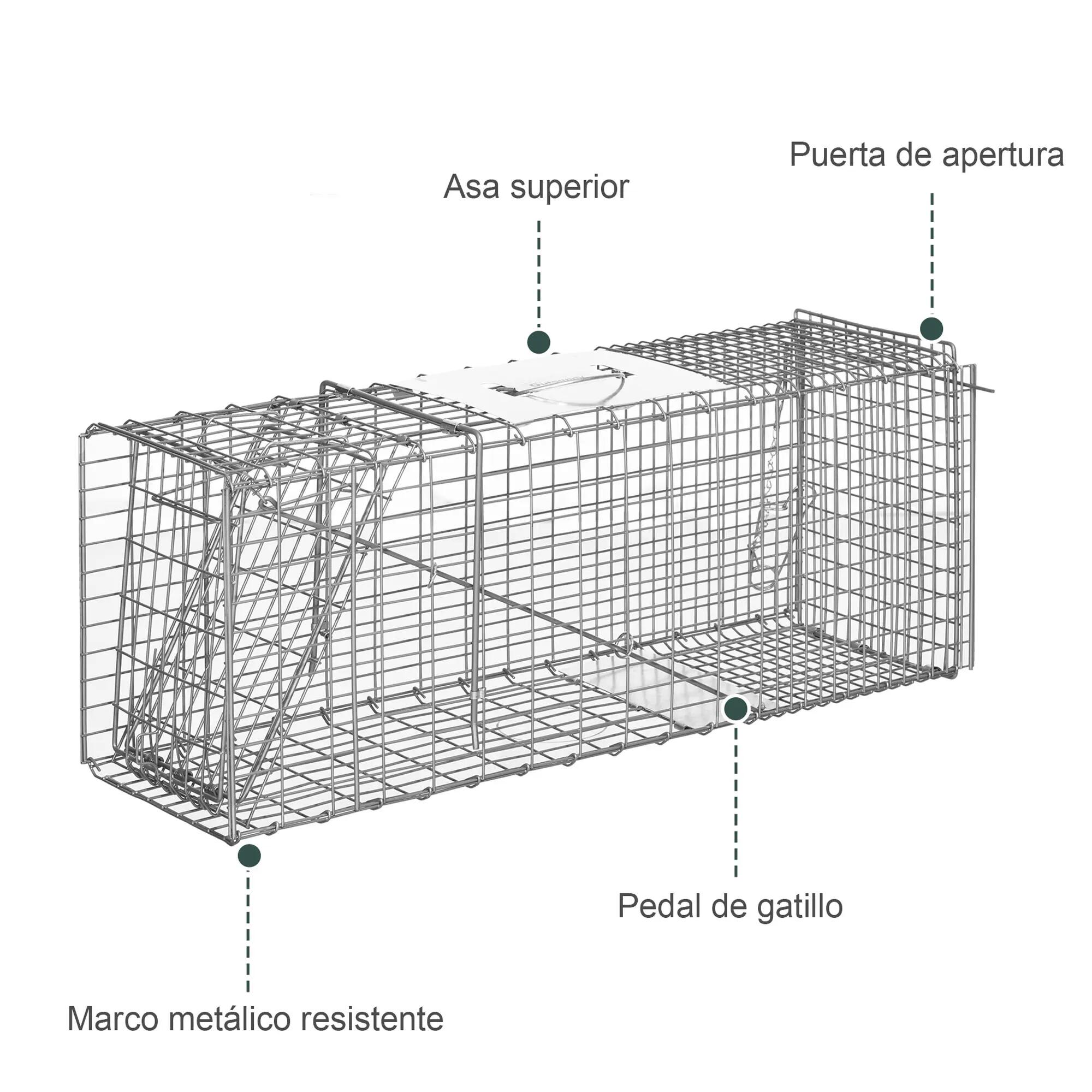 Cage de capture pliable pour animaux vivants, 81 x 26 x 34,5 cm, en fil de fer, 8/9