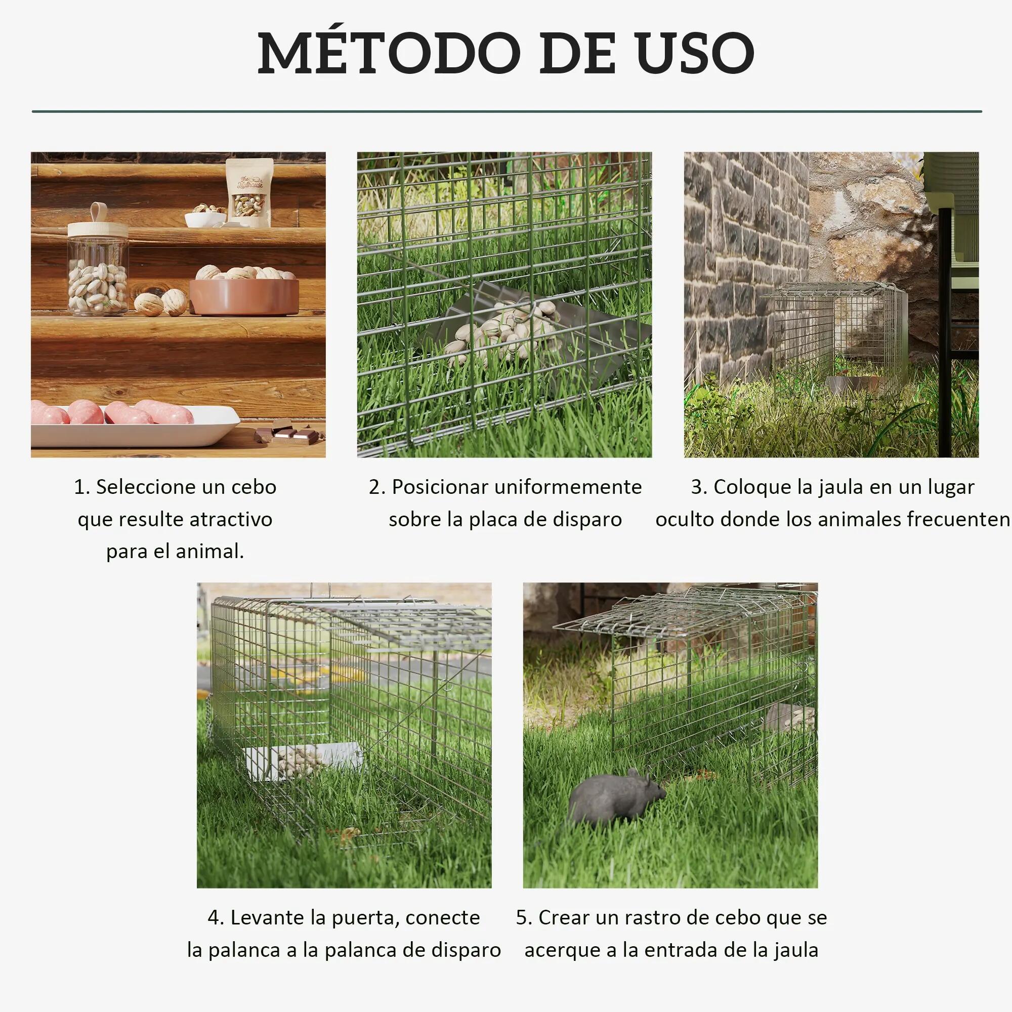 Cage de capture pliable pour animaux vivants, 81 x 26 x 34,5 cm, en fil de fer, 7/9