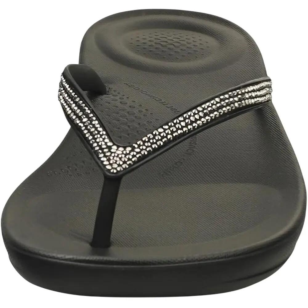 Sandales Motif/style Scintillant Femme (Noir) 5/6
