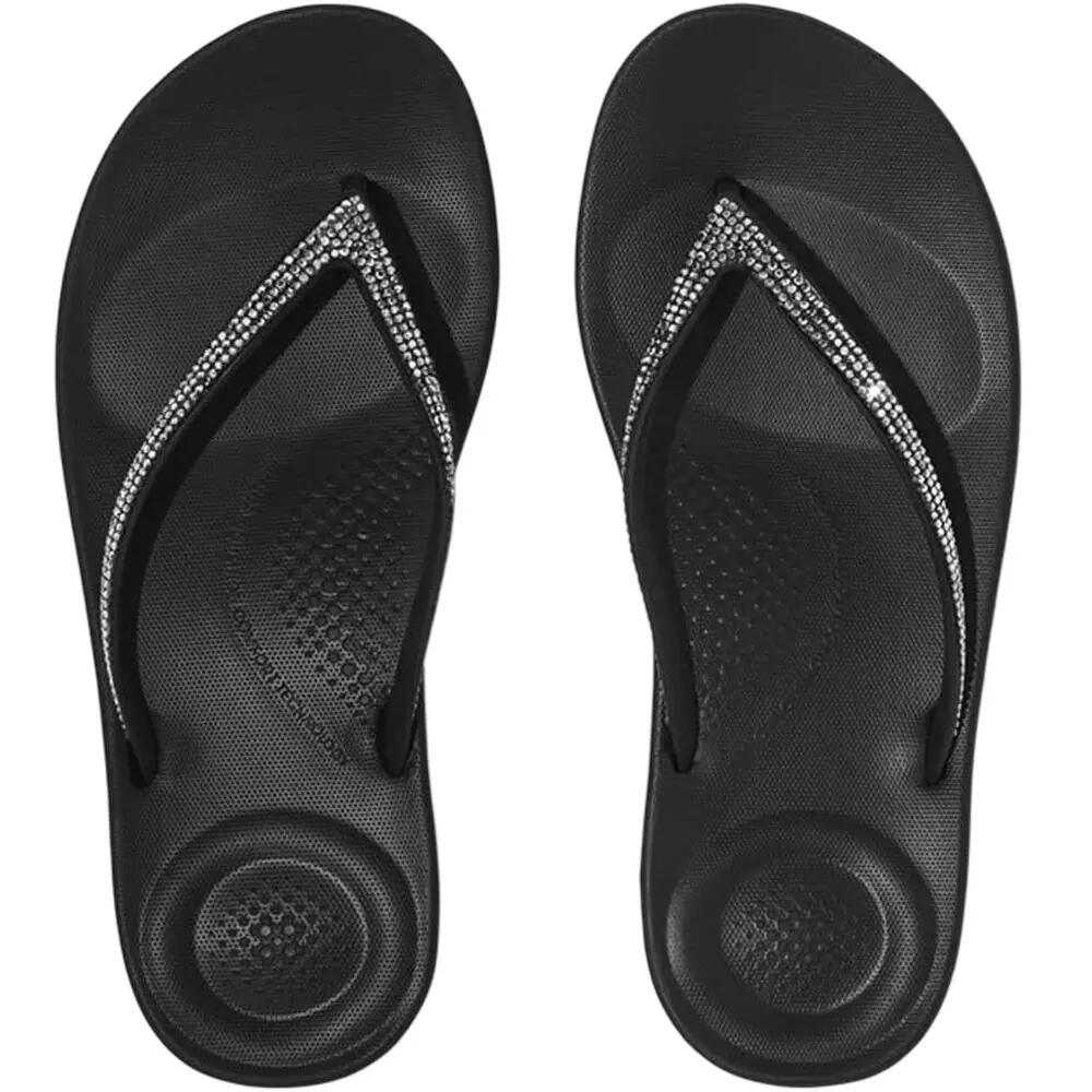 Sandales Motif/style Scintillant Femme (Noir) 4/6