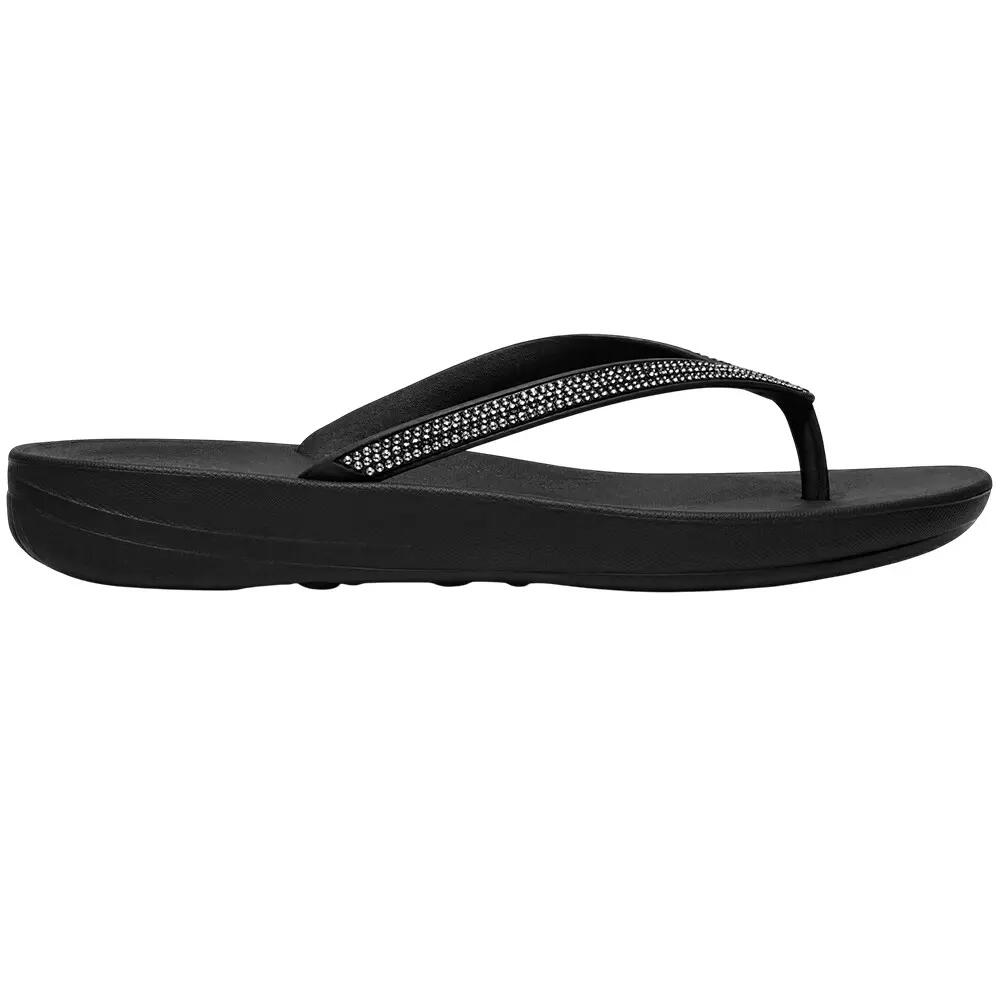 Sandales Motif/style Scintillant Femme (Noir) 2/6