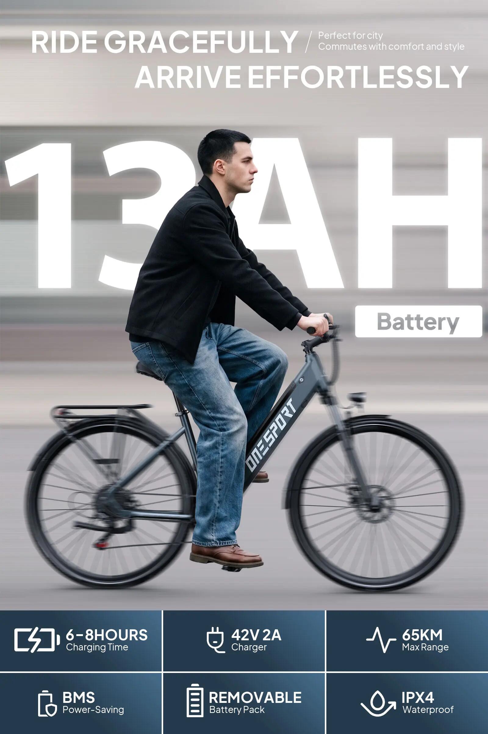 ONESPORT OT12 Pro E-Bike mit Tretunterstützung (ohne Gasgriff) 5/7